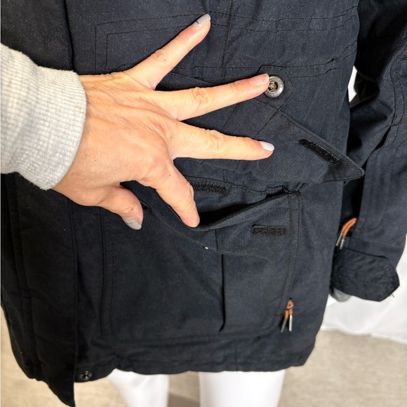 Roxy Womens Tribe DryFlight Jacket Size Small Black Hooded Insulated Ski Parka - Picture 6 of 16